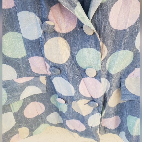 Parao Vintage Polka dots 80s 90s blouse vest size Large - Picture 5 of 8